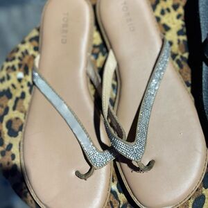 Torrid Tan and Silver Embellished Sandals